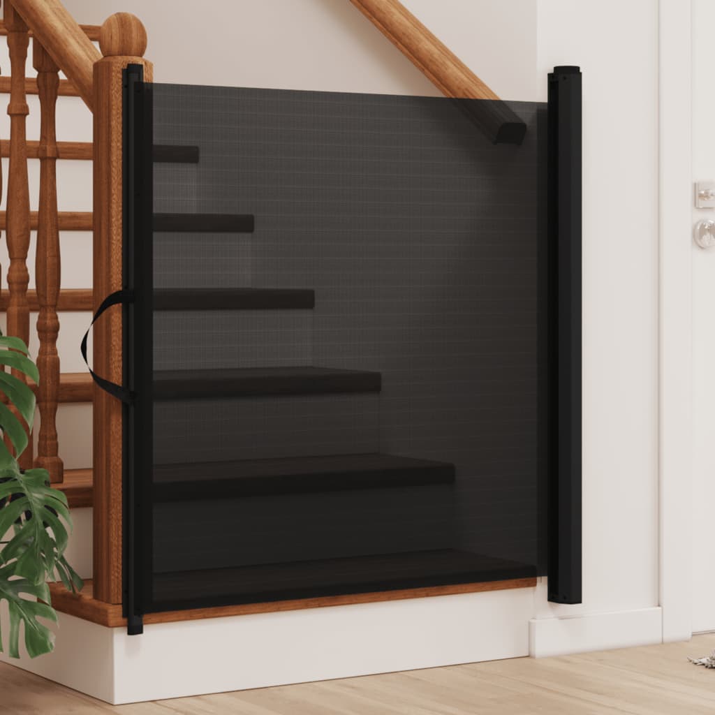 JUNG Vida Haustier-Barriere Ausziehbar Schwarz 102,5x125 cm