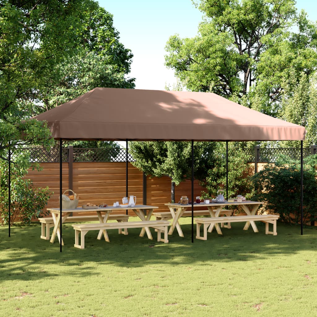 JUNG Vida Partyzelt Faltbar Pop-Up Braun 580x292x315 cm