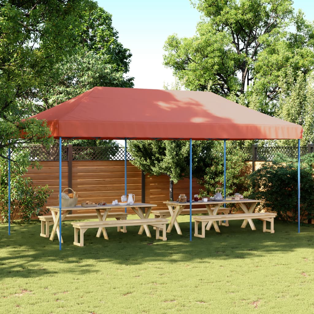 JUNG Vida Partyzelt Faltbar Pop-Up Terrakottarot 580x292x315 cm