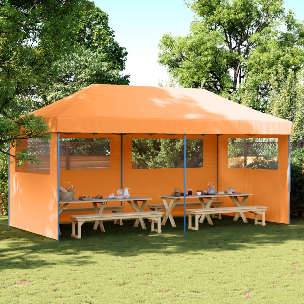 JUNG Vida Partyzelt Faltbar Pop-Up mit 3 Seitenteilen Orange