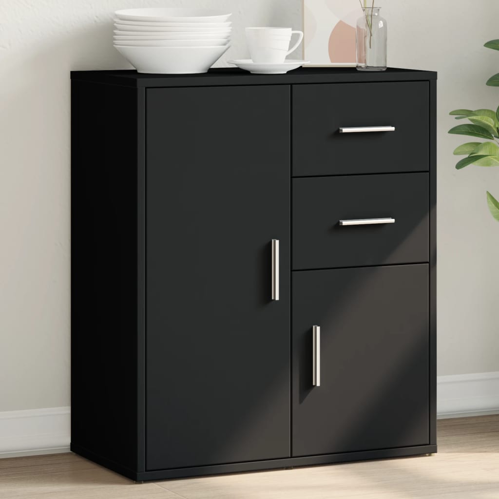 JUNG Vida Sideboard Schwarz 60x31x70 cm Holzwerkstoff
