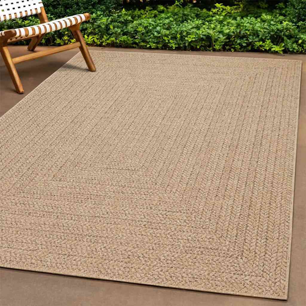 JUNG Vida Teppich ZIZUR 200x200 cm Jute-Optik Indoor und Outdoor