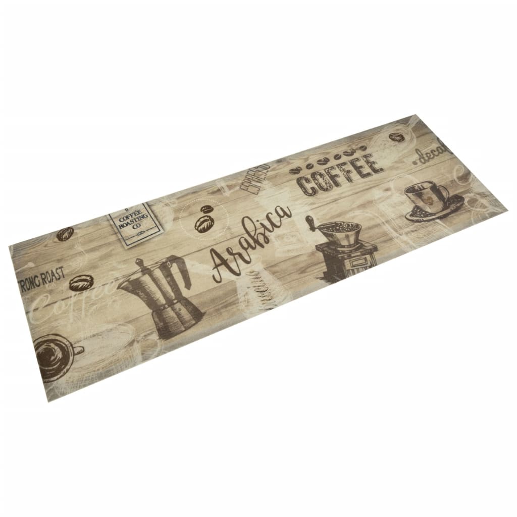 JUNG Vida Küchenteppich Waschbar Kaffee Braun 60x180 cm Samt
