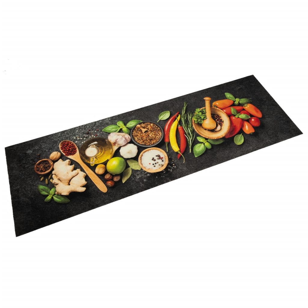 JUNG Vida Küchenteppich Waschbar Gewürze 60x180 cm Samt