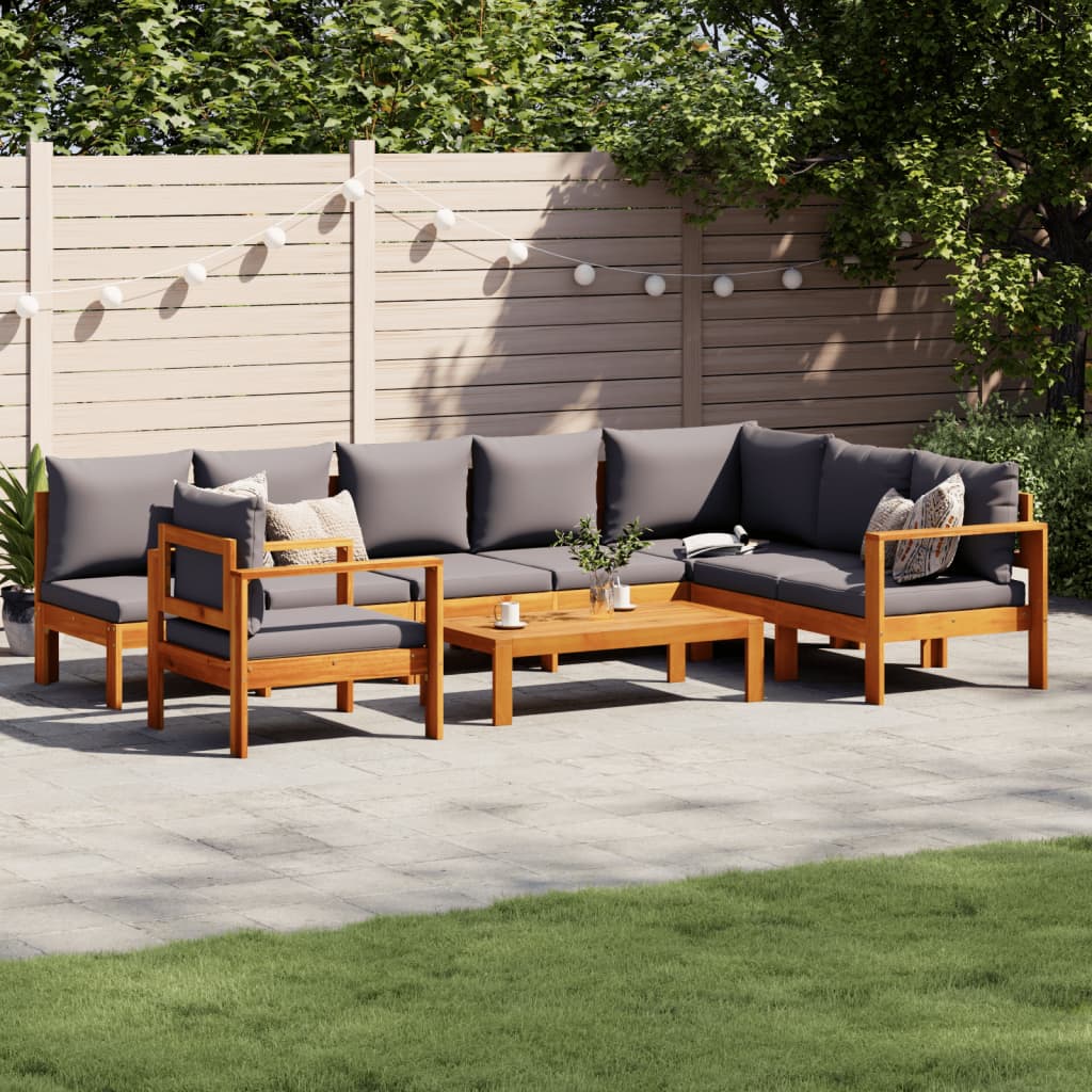 JUNG Vida 6-tlg. Garten-Sofagarnitur mit Kissen Massivholz Akazie