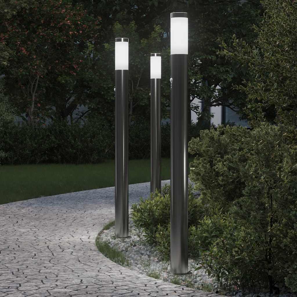 JUNG Vida Pollerleuchten mit Sensor 3er 110 cm Edelstahl IP44