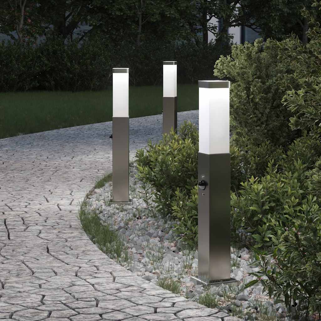 JUNG Vida Pollerleuchten mit Sensor 3 Stk. 50 cm Edelstahl IP44