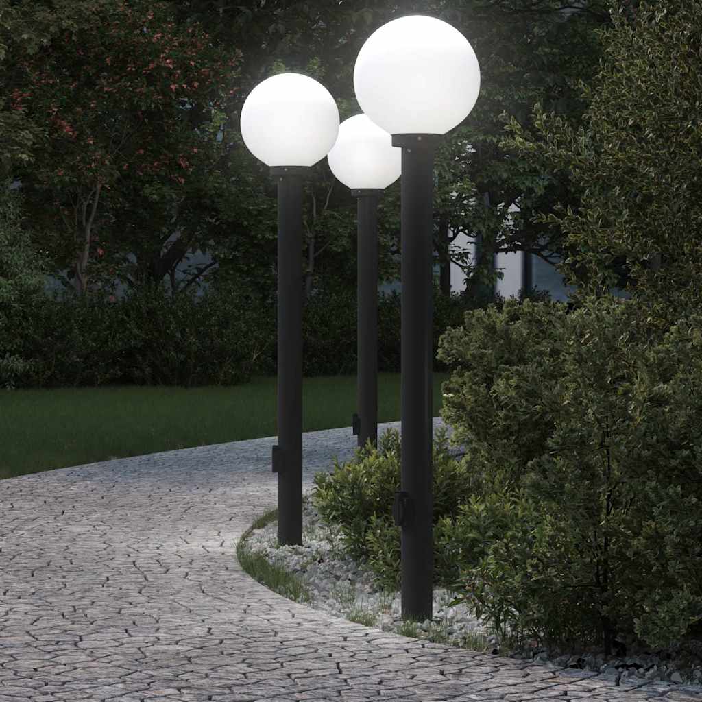 JUNG Vida Pollerleuchten mit Steckdose 3 Stk. 120 cm Schwarz IP44
