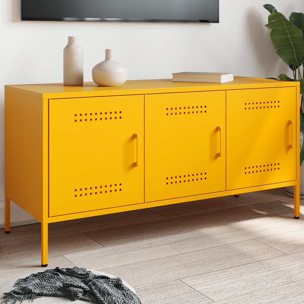 JUNG Vida TV-Schrank Senfgelb 100,5x39x50,5 cm Stahl