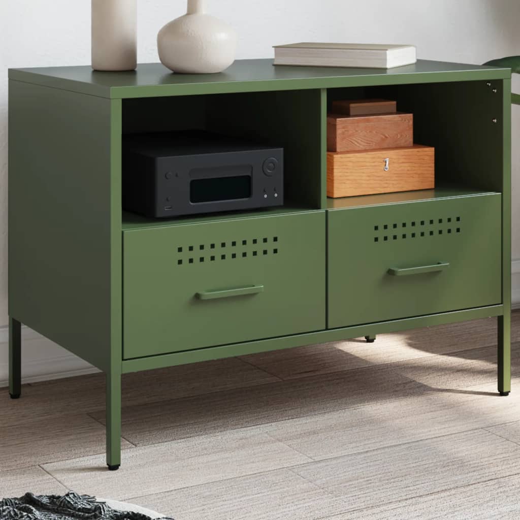 JUNG Vida TV-Schrank Olivgrün 68x39x50,5 cm Stahl