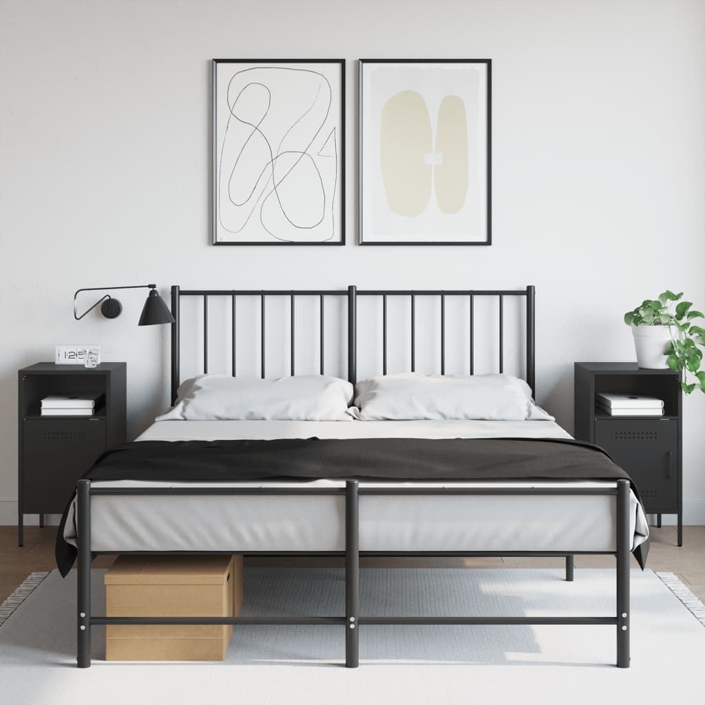 JUNG Vida Nachttische 2 Stk. Schwarz 36x39x68 cm Stahl