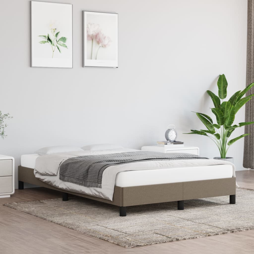 JUNG Vida Bettgestell ohne Matratze Taupe 120x190 cm Stoff