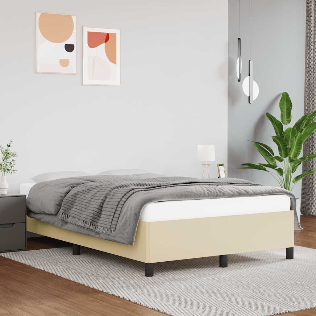 JUNG Vida Bettgestell ohne Matratze Creme 120x190 cm Kunstleder
