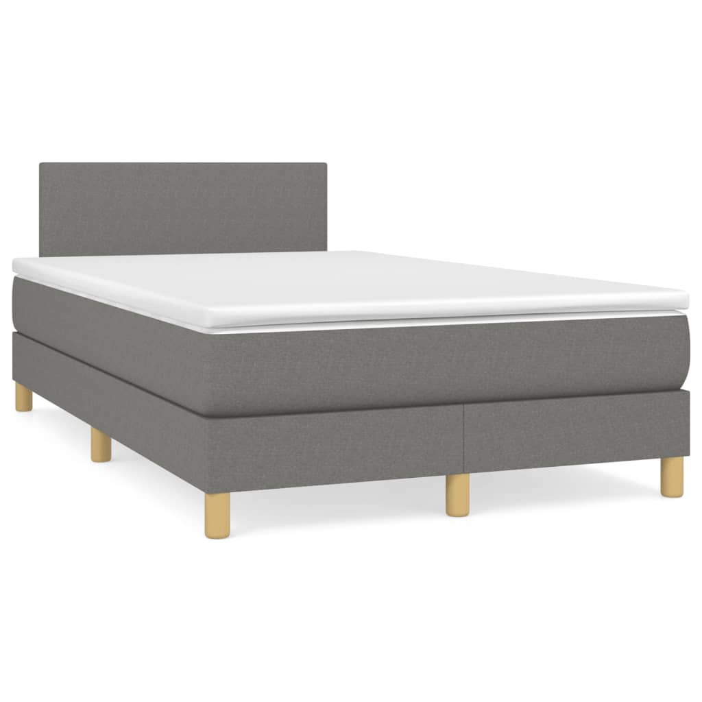JUNG Vida Boxspringbett mit Matratze Dunkelgrau 120x190 cm Stoff