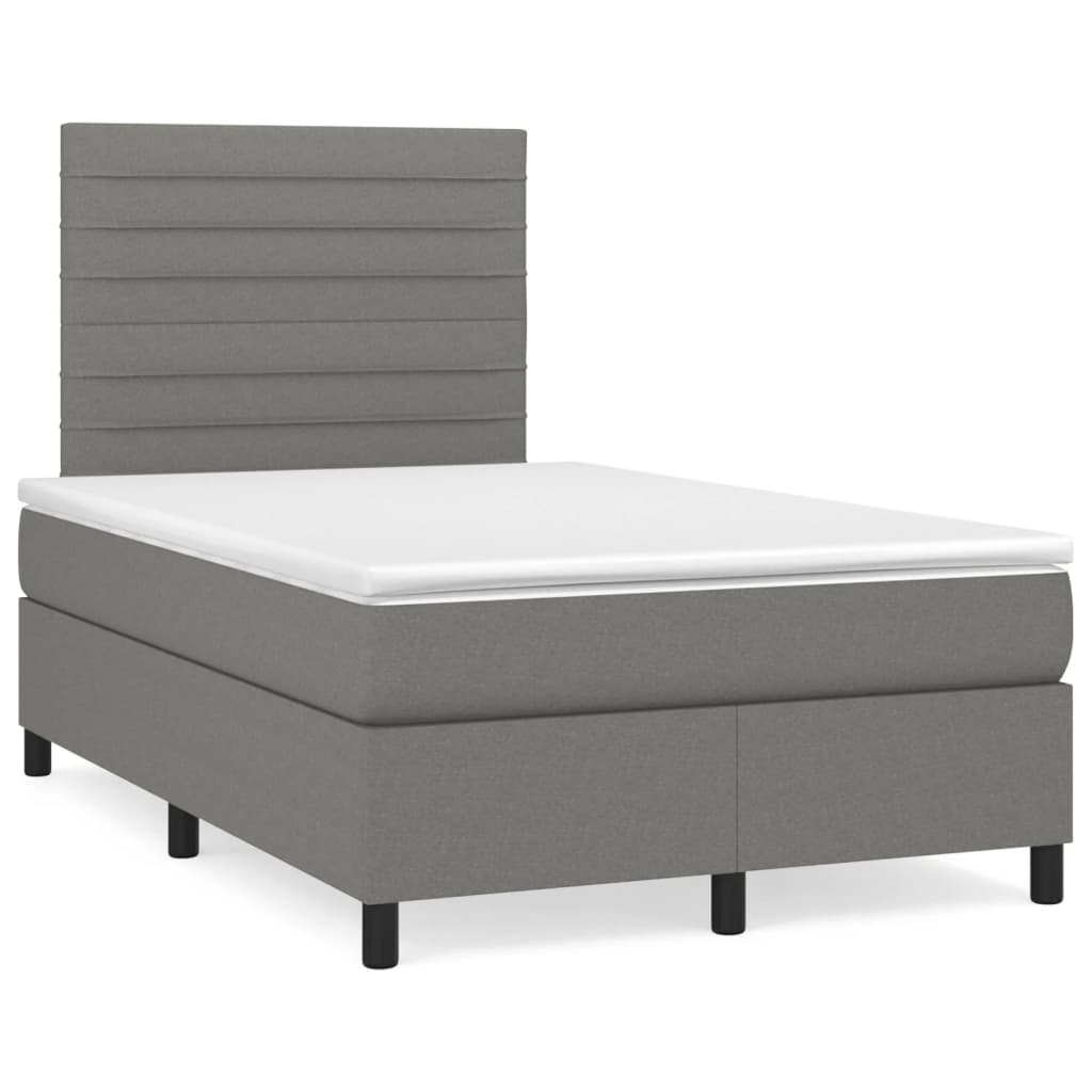 JUNG Vida Boxspringbett mit Matratze Dunkelgrau 120x190 cm Stoff