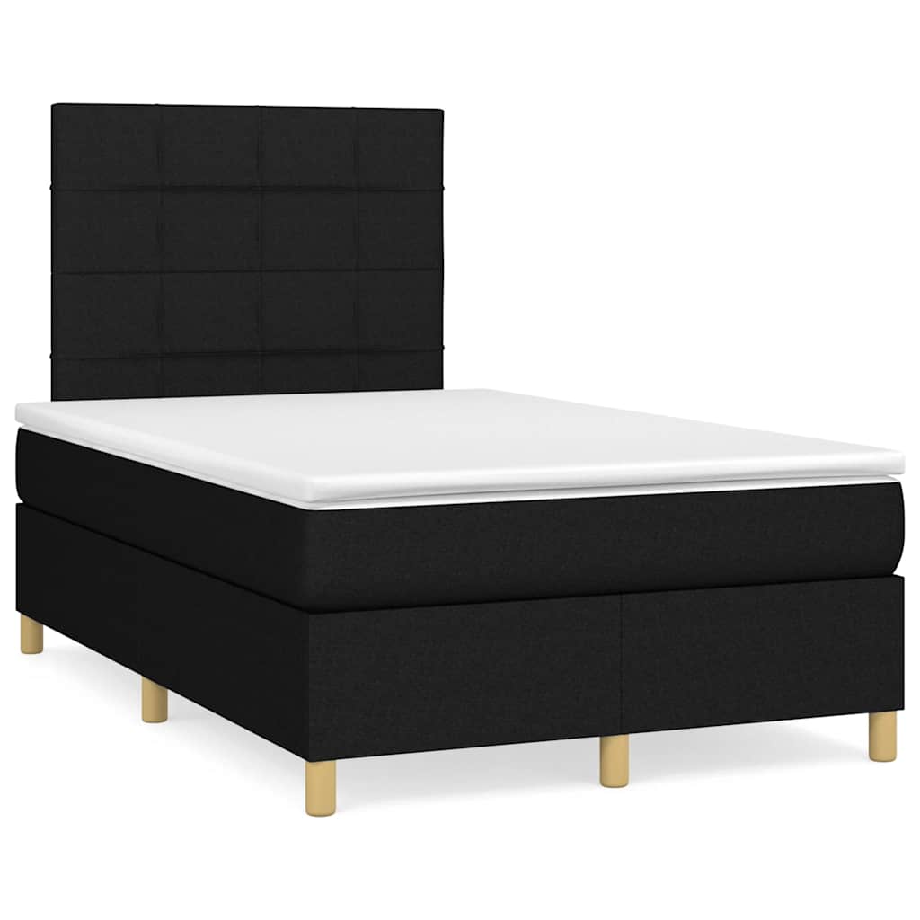 JUNG Vida Boxspringbett mit Matratze Schwarz 120x190 cm Stoff