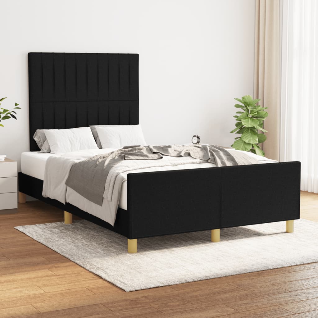 JUNG Vida Bettgestell ohne Matratze Schwarz 120x190 cm Stoff