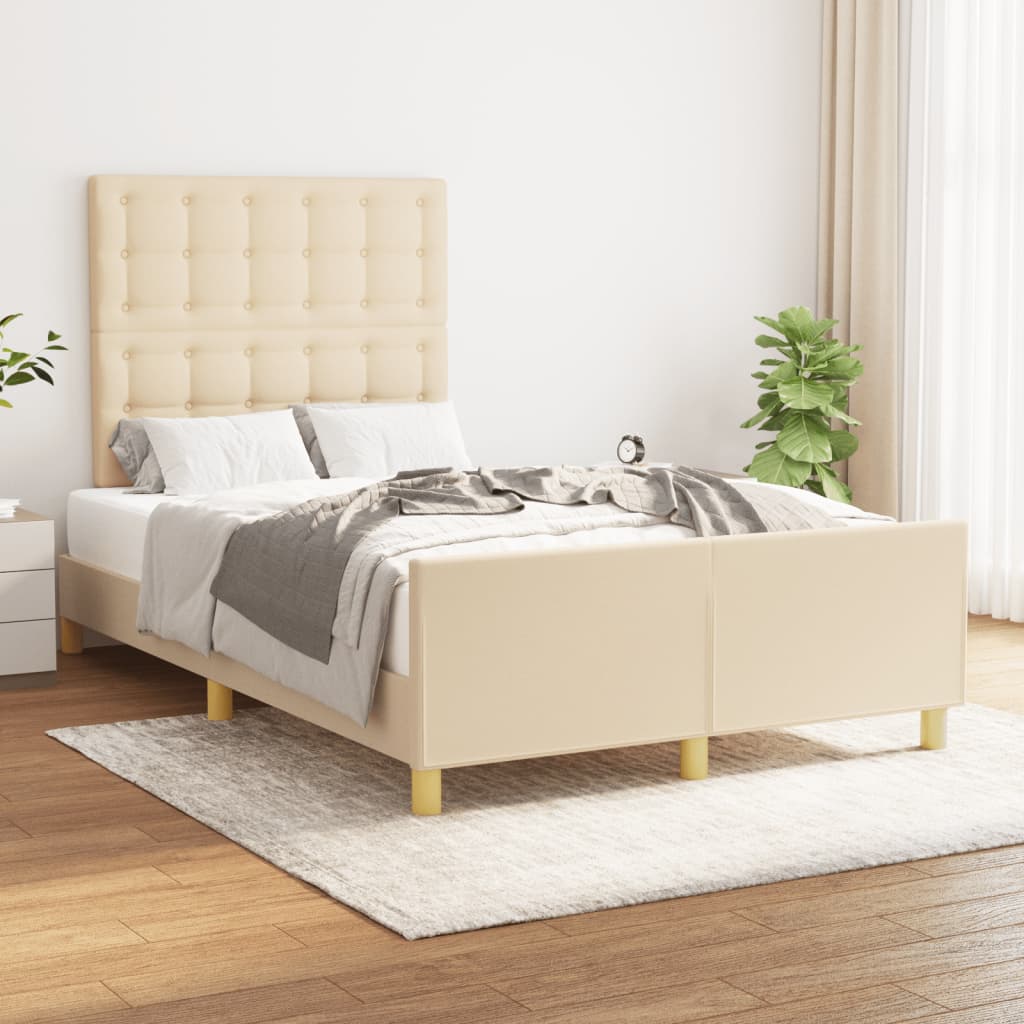 JUNG Vida Bettgestell ohne Matratze Creme 120x190 cm Stoff