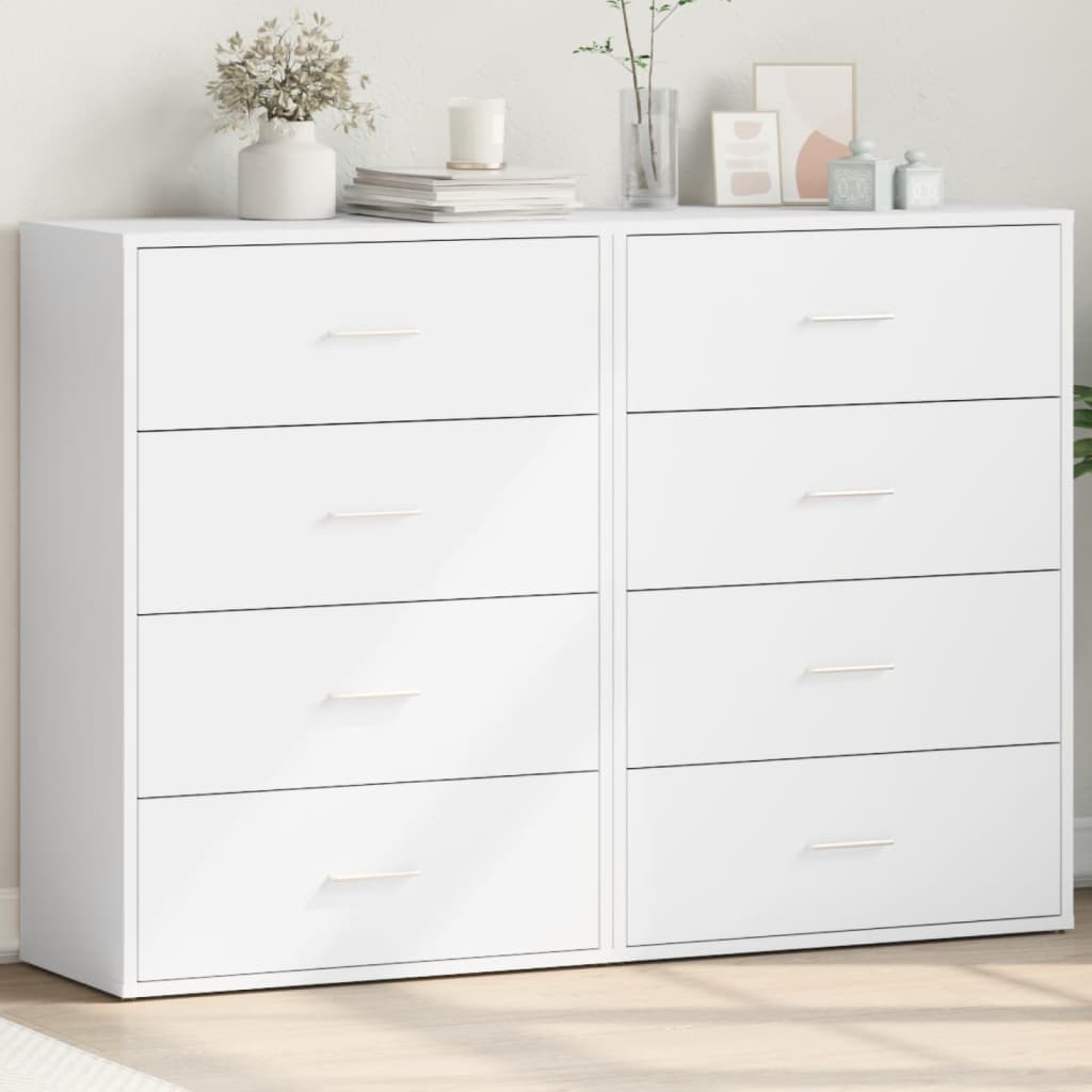 JUNG Vida Sideboards 2 Stk. Weiß 60x31x84 cm Holzwerkstoff
