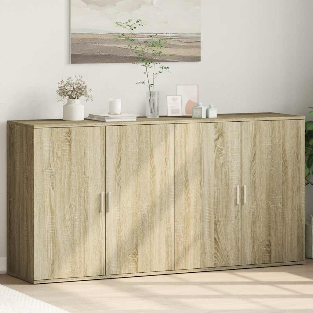 JUNG Vida Sideboards 2 Stk. Sonoma-Eiche 79x38x80 cm Holzwerkstoff