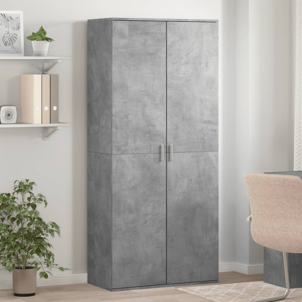 JUNG Vida Schuhschrank Betongrau 80x39x178 cm Holzwerkstoff