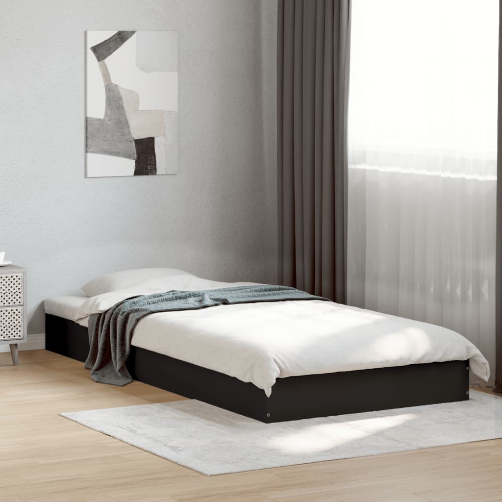 JUNG Vida Bettgestell Schwarz 75x190 cm Holzwerkstoff