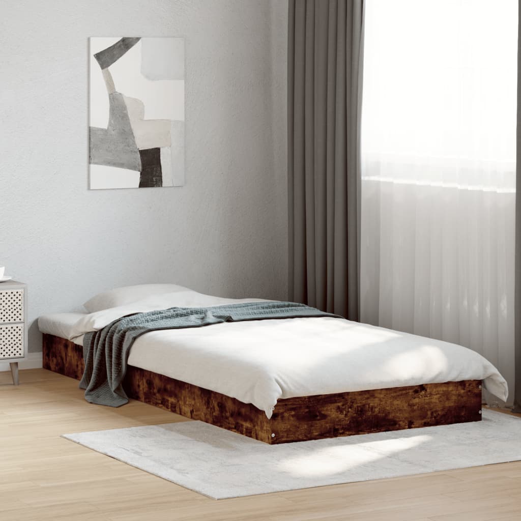 JUNG Vida Bettgestell ohne Matratze Räuchereiche 75x190 cm Holzwerkstoff