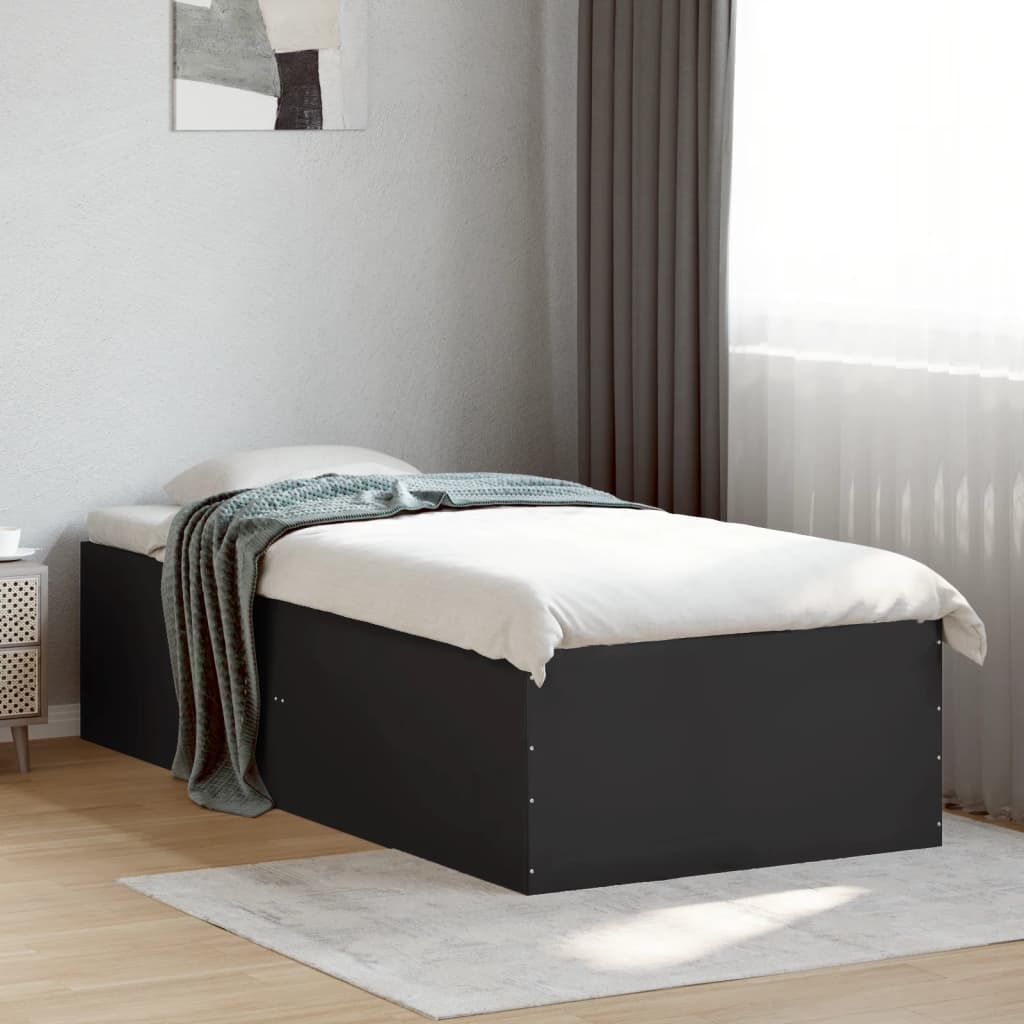 JUNG Vida Bettgestell Schwarz 90x200 cm Holzwerkstoff