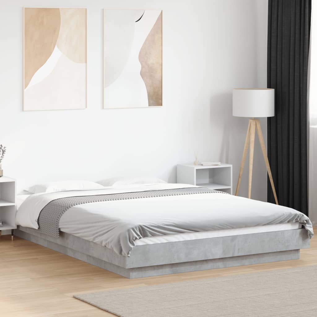 JUNG Vida Bettgestell Betongrau 135x190 cm Holzwerkstoff