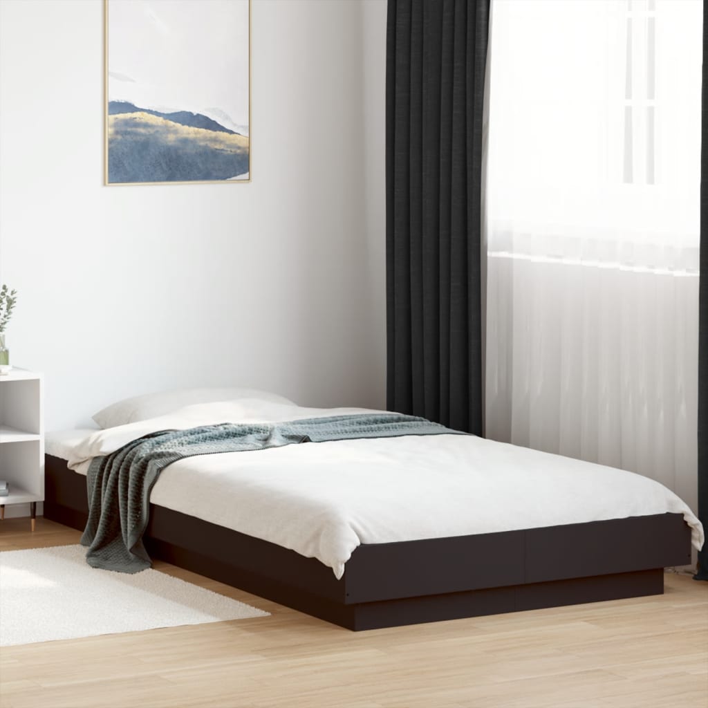 JUNG Vida Bettgestell Schwarz 75x190 cm Holzwerkstoff