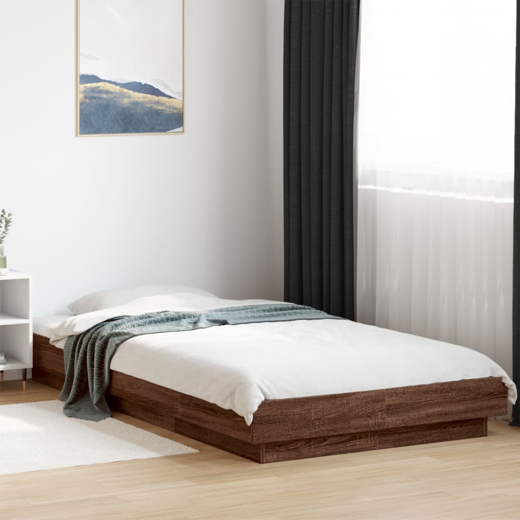 JUNG Vida Bettgestell Braun Eichen-Optik 75x190 cm Holzwerkstoff
