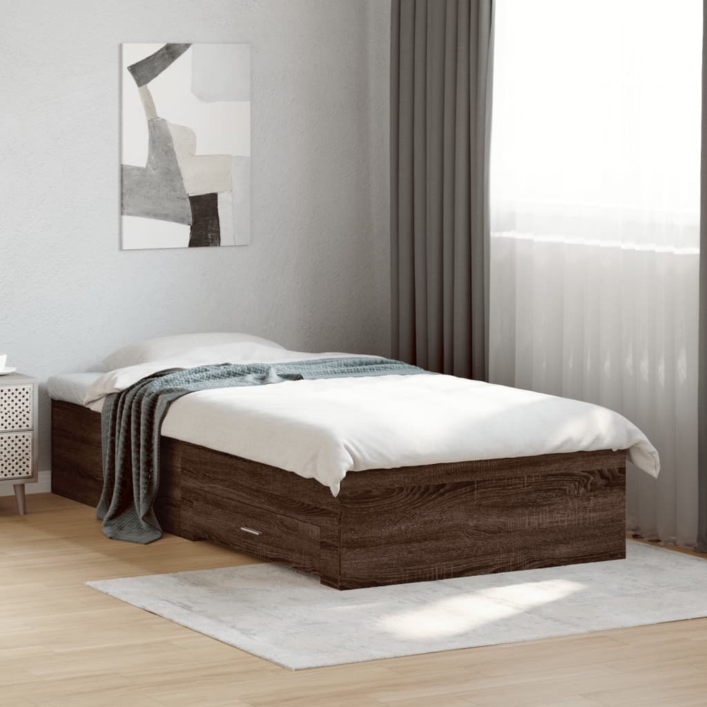 JUNG Vida Bettgestell mit Schubladen Braun Eichen-Optik 100x200 cm