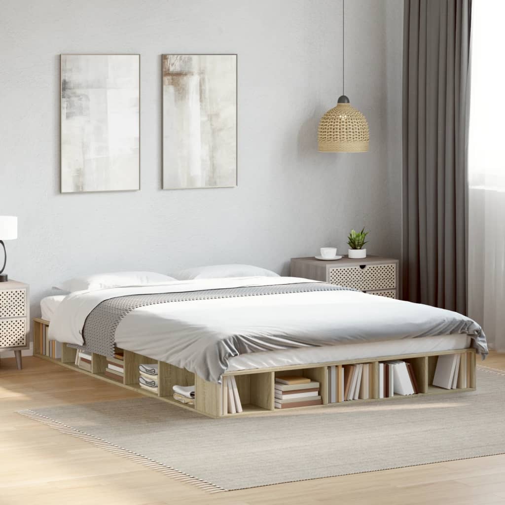 JUNG Vida Bettgestell Sonoma-Eiche 160x200 cm Holzwerkstoff