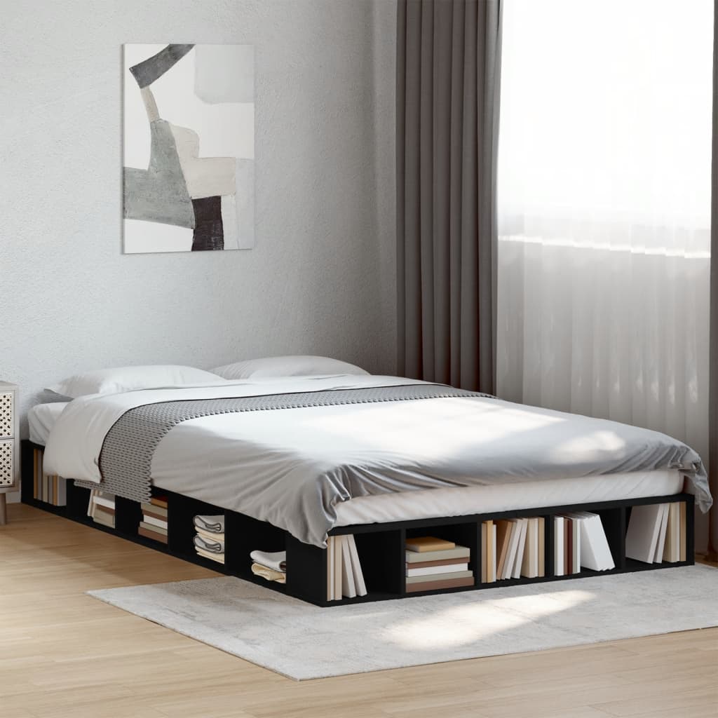 JUNG Vida Bettgestell Schwarz 120x200 cm Holzwerkstoff