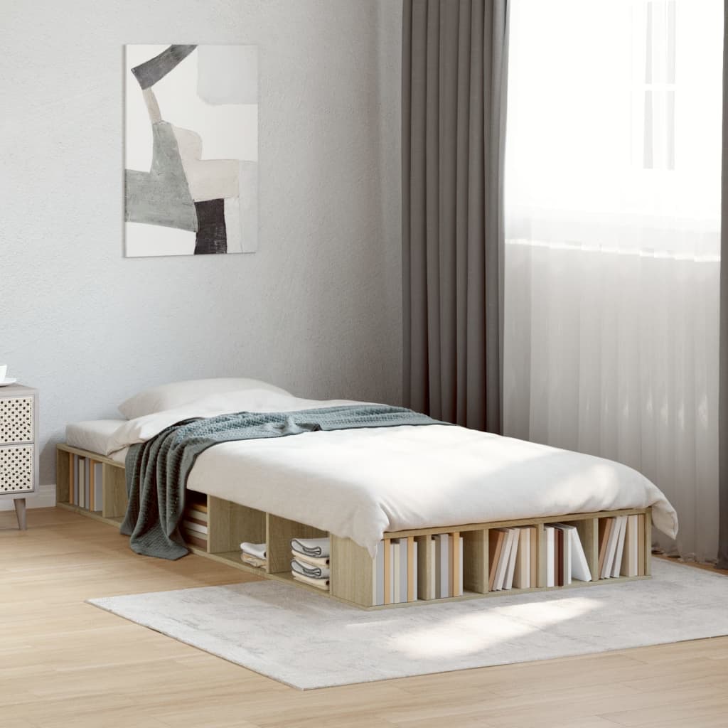 JUNG Vida Bettgestell Sonoma-Eiche 90x200 cm Holzwerkstoff