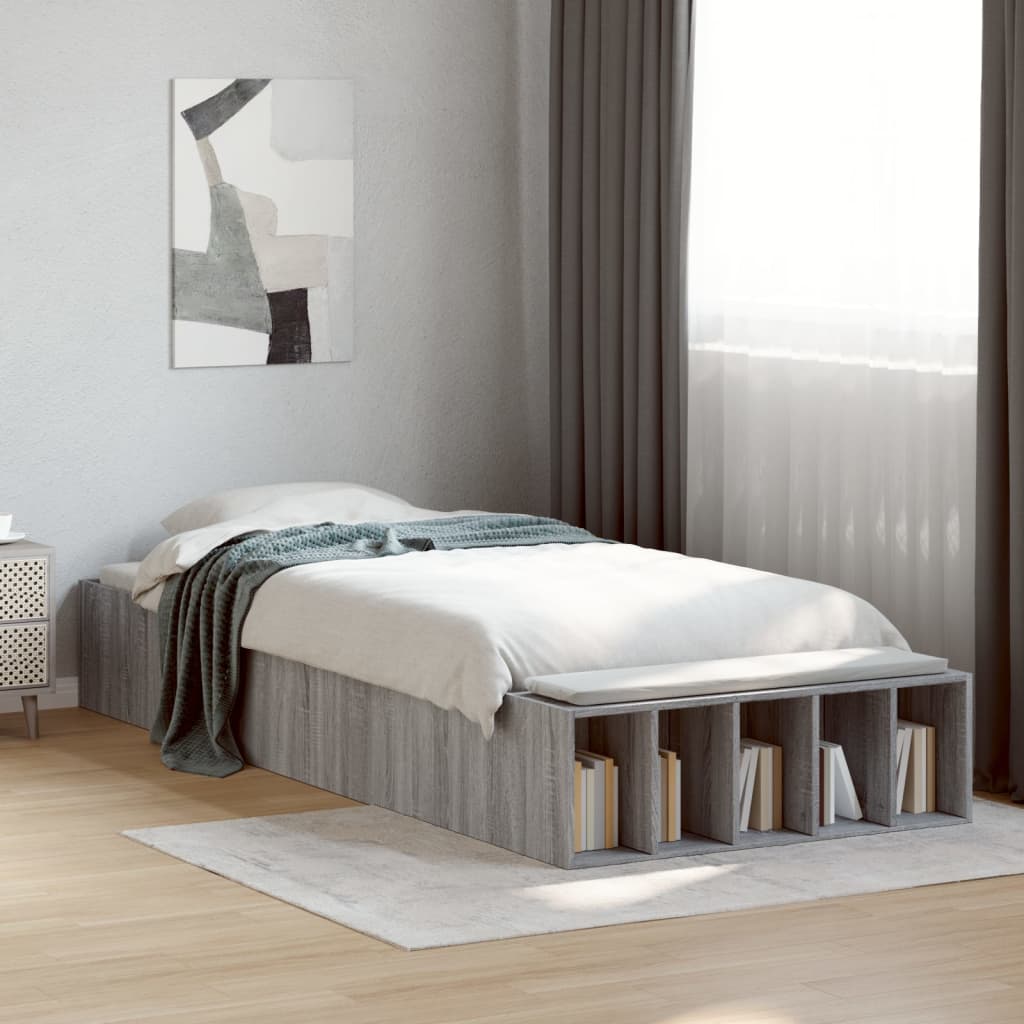 JUNG Vida Bettgestell Grau Sonoma 90x200 cm Holzwerkstoff