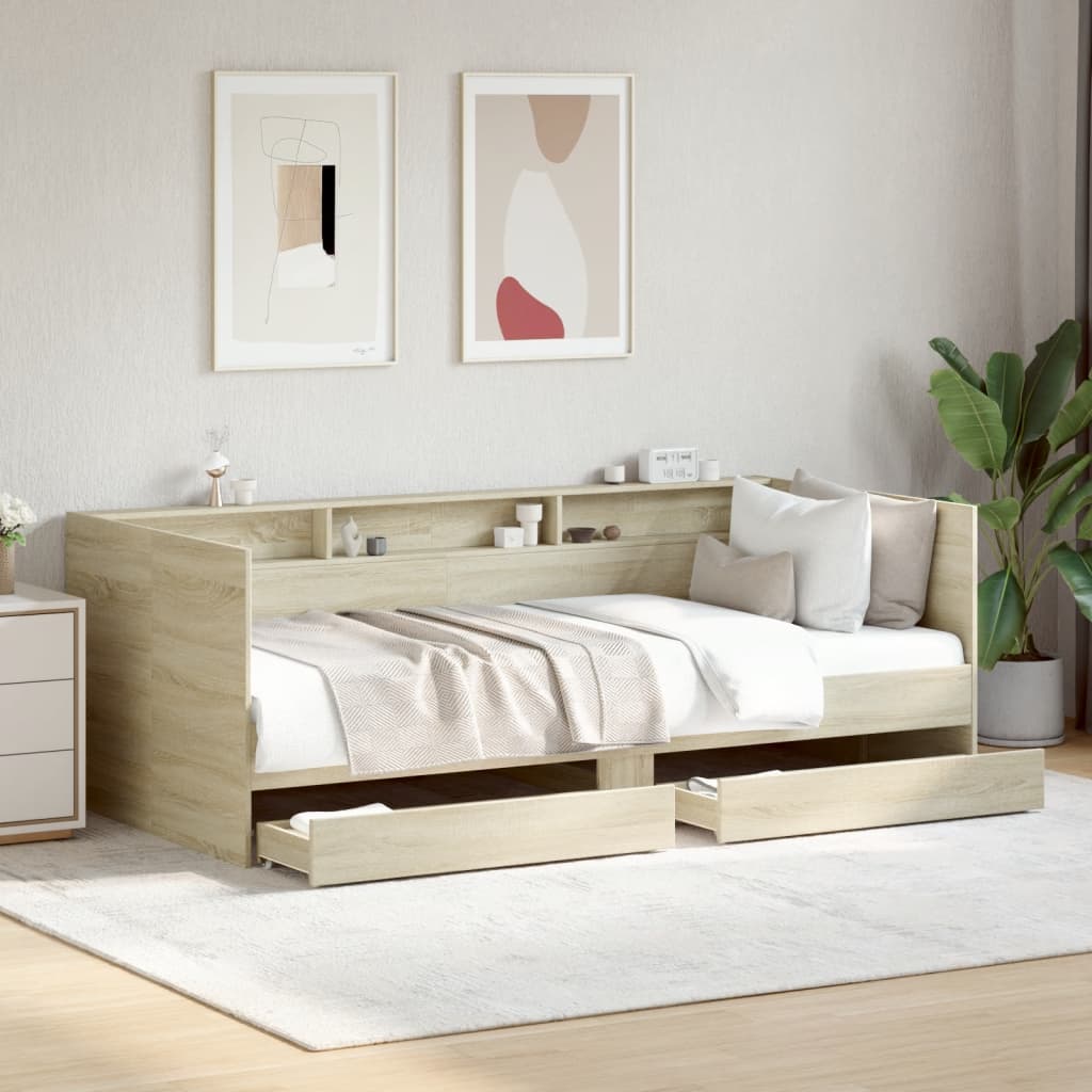JUNG Vida Tagesbett mit Schubladen ohne Matratze Sonoma-Eiche 90x200 cm