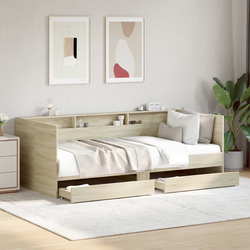 JUNG Vida Tagesbett mit Schubladen ohne Matratze Sonoma-Eiche 75x190 cm