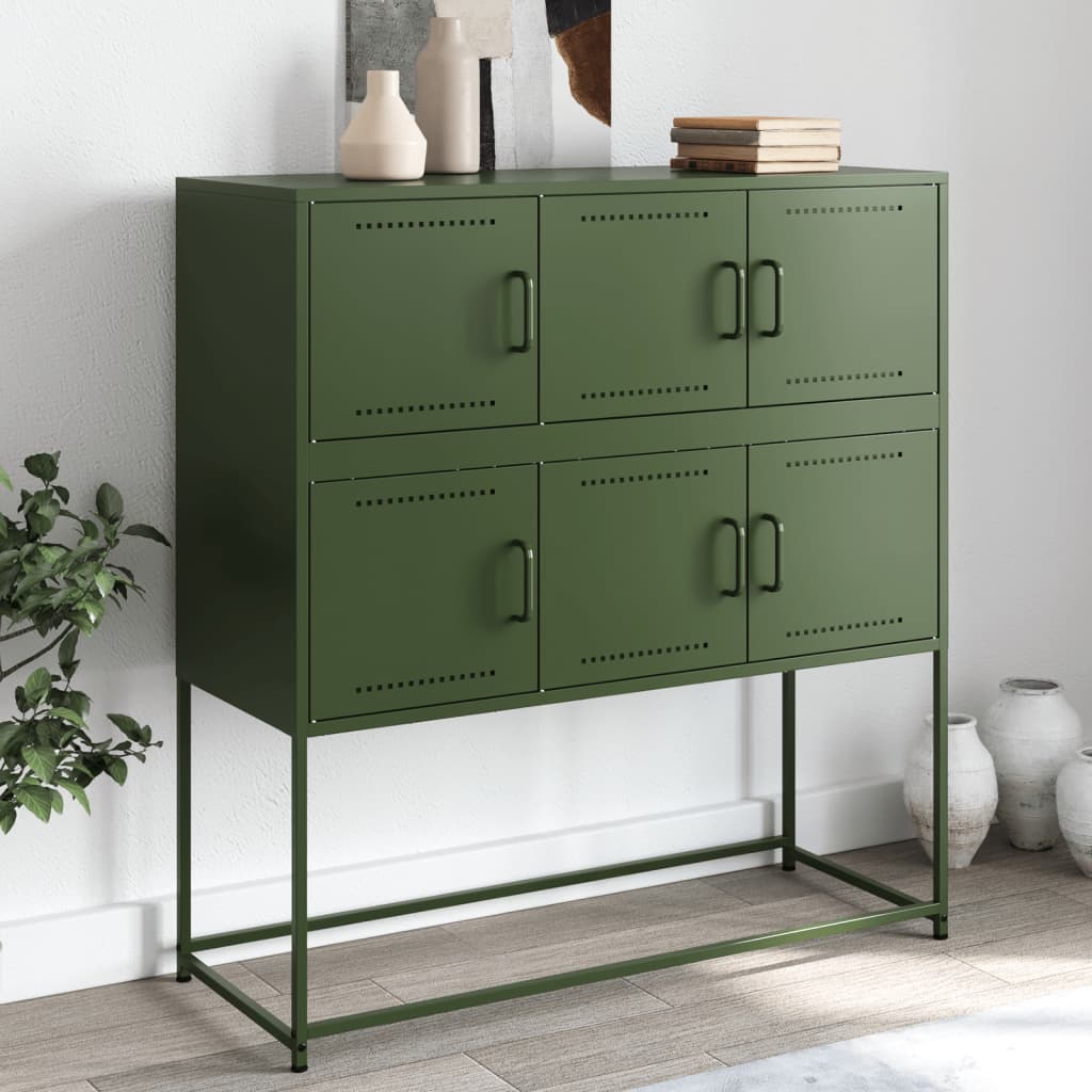 JUNG Vida Sideboard Olivgrün 100,5x39x107 cm Stahl
