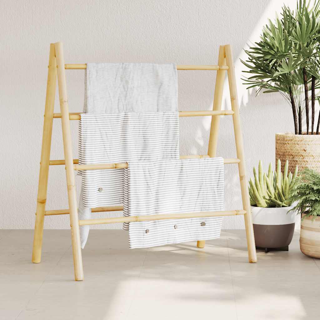 JUNG Vida Doppel-Handtuchleiter mit 4 Sprossen 90x50x100 cm Bambus