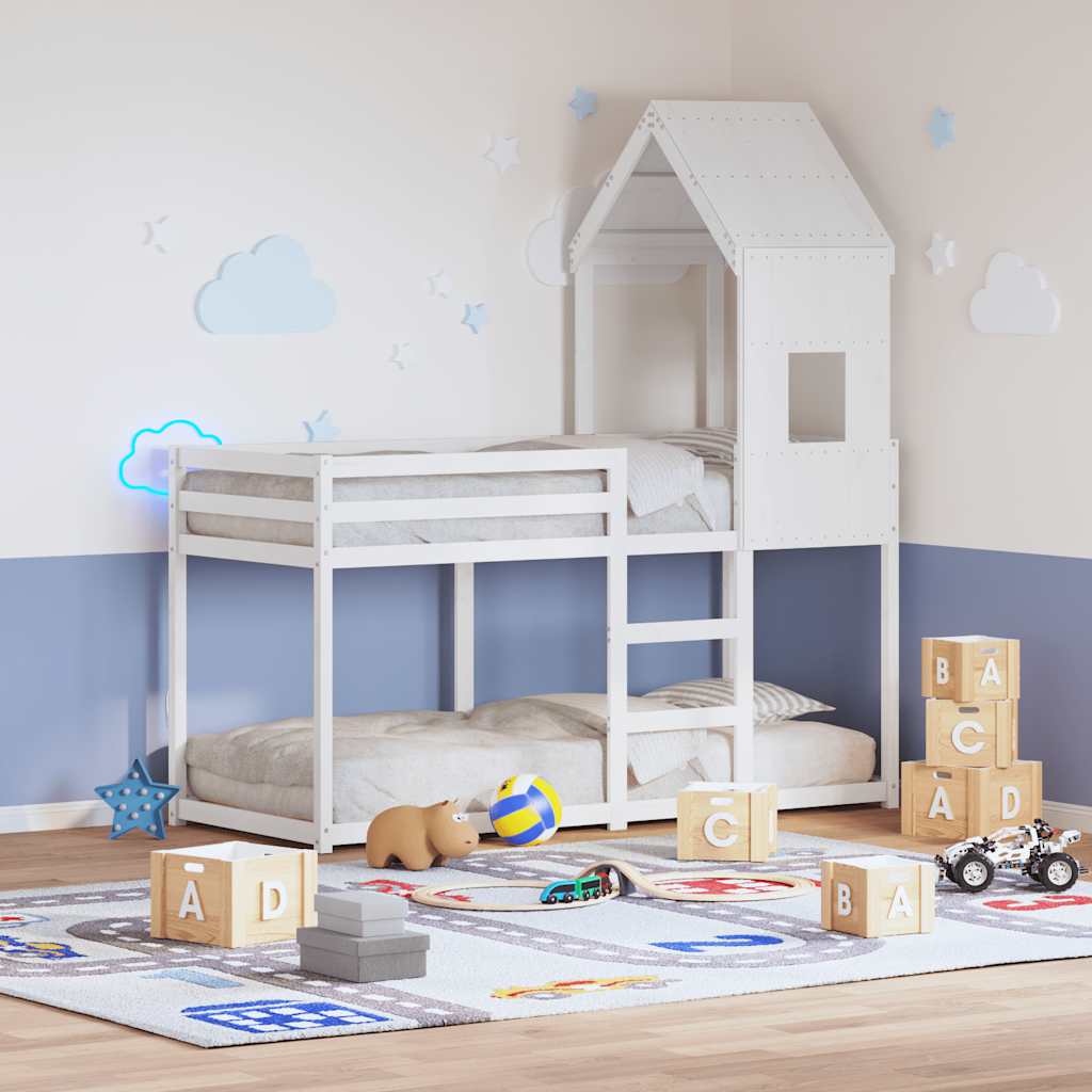 JUNG Vida Dach für Kinderbett Weiß 60x89x134,5 cm Massivholz Kiefer