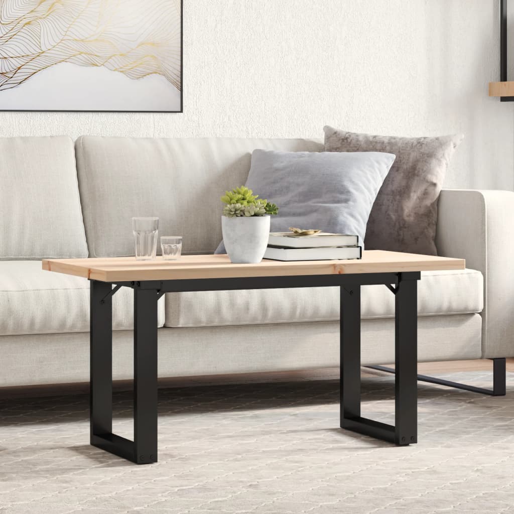 JUNG Vida Couchtisch O-Gestell 100x50x45,5 cm Massivholz Kiefer Stahl