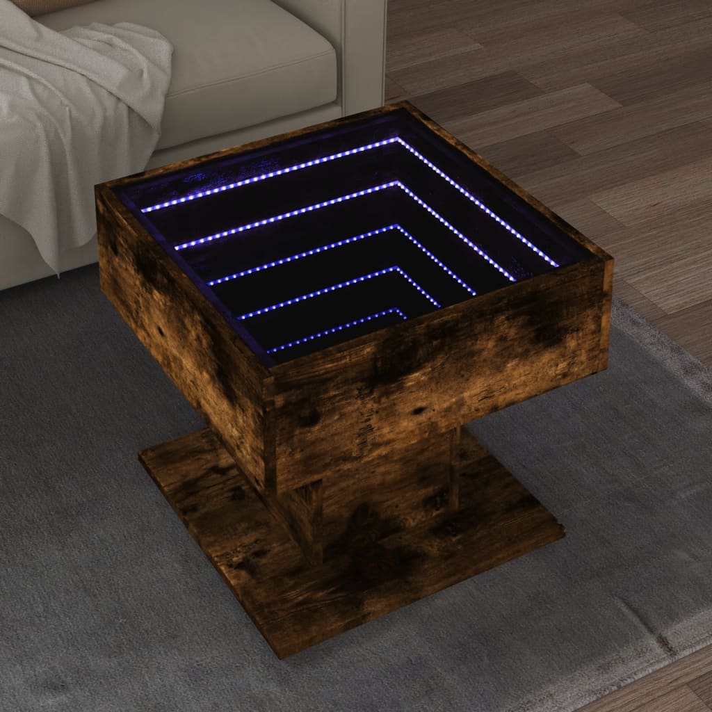 JUNG Vida LED-Couchtisch Räuchereiche 50x50x45 cm Holzwerkstoff