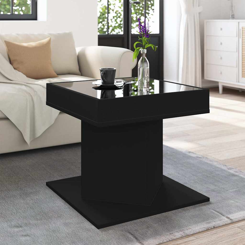 JUNG Vida LED-Couchtisch Schwarz 50x50x45 cm Holzwerkstoff