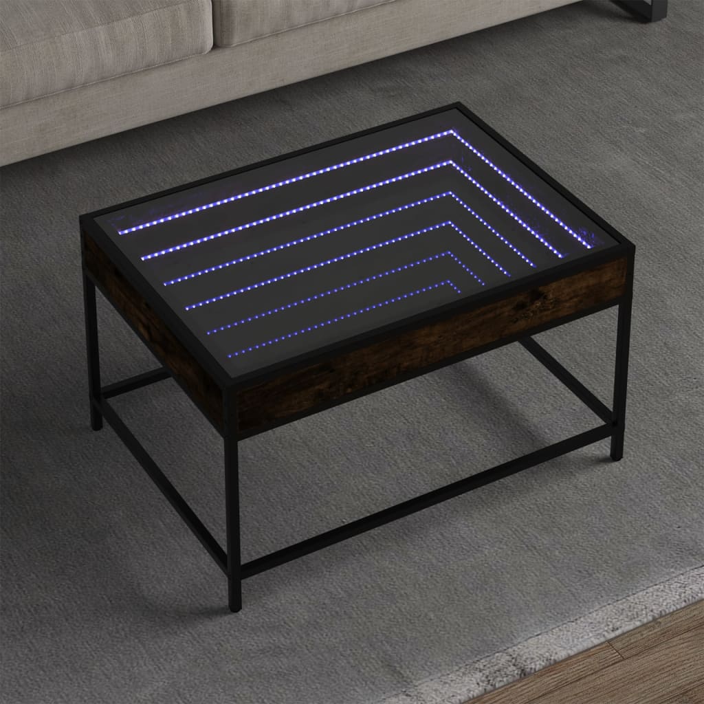 JUNG Vida Couchtisch mit Infinity-LED Räuchereiche 70x50x41 cm