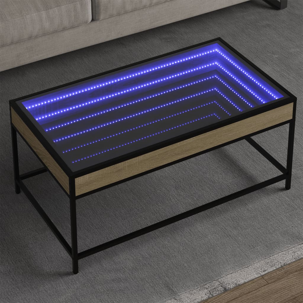 JUNG Vida Couchtisch mit Infinity-LED Sonoma-Eiche 90x50x41 cm
