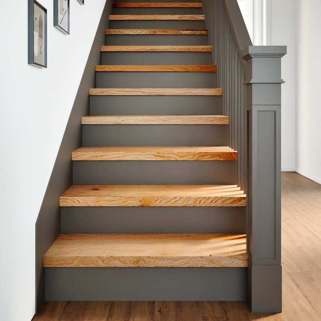 JUNG Vida Treppenstufen 2 Stk. Hellbraun 80x25x2 cm Massivholz Eiche