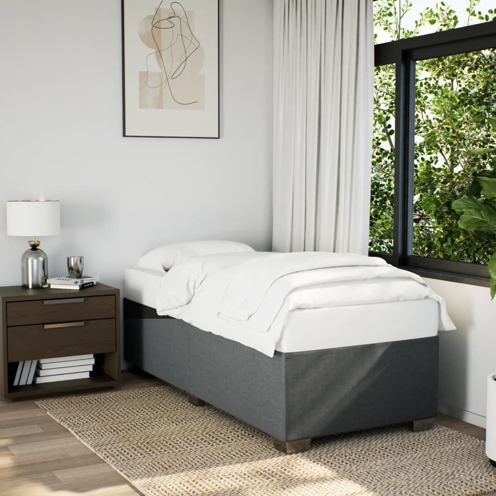 JUNG Vida Bettgestell ohne Matratze Dunkelgrau 100x200 cm Stoff