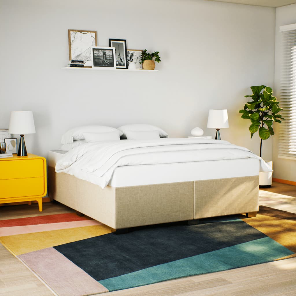 JUNG Vida Bettgestell ohne Matratze Creme 180x200 cm Stoff