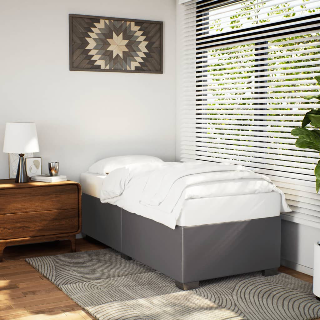 JUNG Vida Bettgestell Grau 80x200 cm Kunstleder
